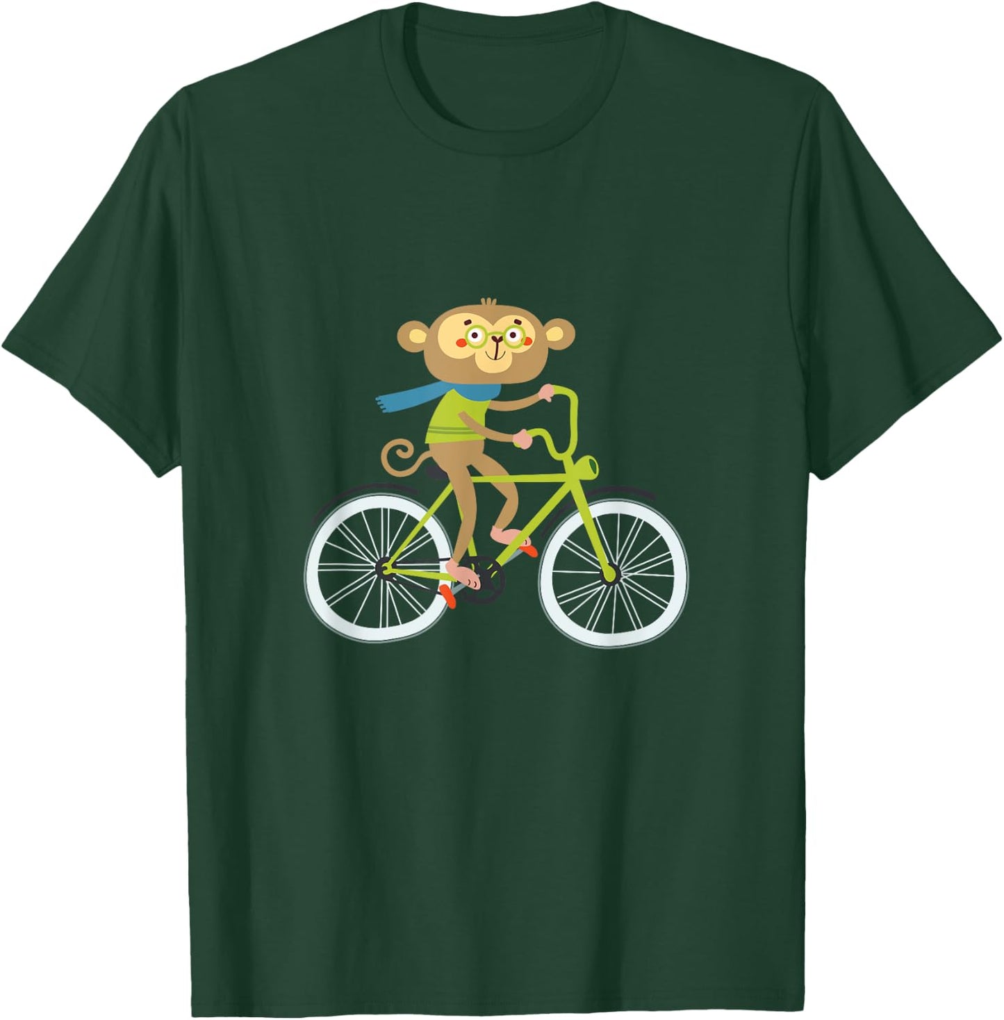 Monkey Animal Bike Bicycle Biking Biker Cyclist Cycling Gift T-Shirt - T-Shirt | Forest