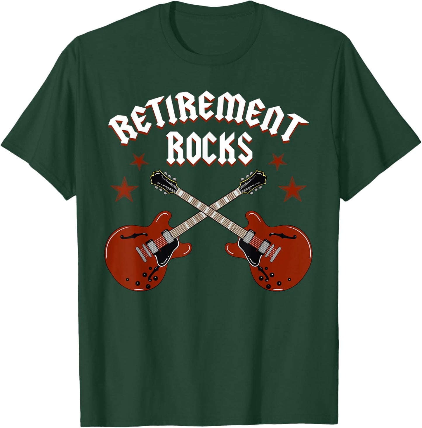 Retirement Rocks Electric Guitar Musical String Instrument T-Shirt - T-Shirt | Forest