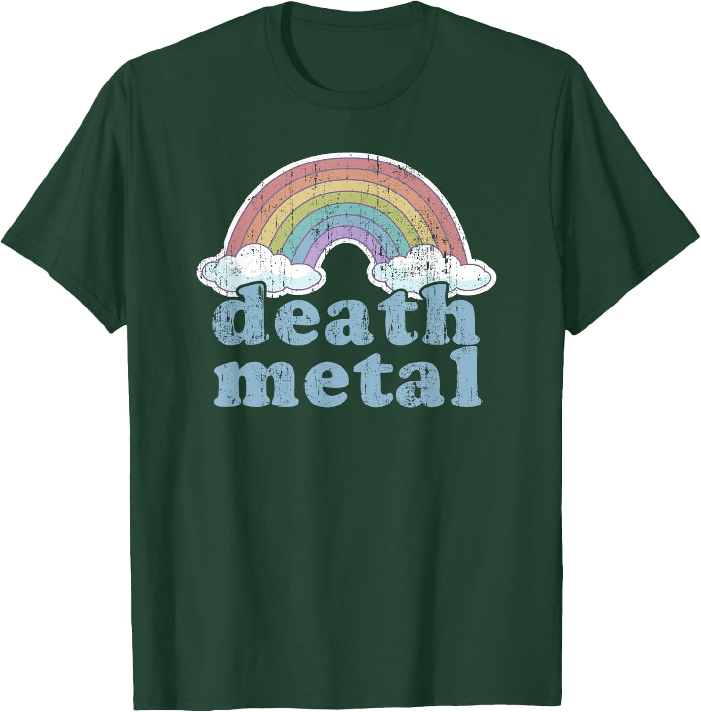 DEATH METAL Rainbow Funny Retro Vintage Rock Music Metalhead T-Shirt - T-Shirt | Forest