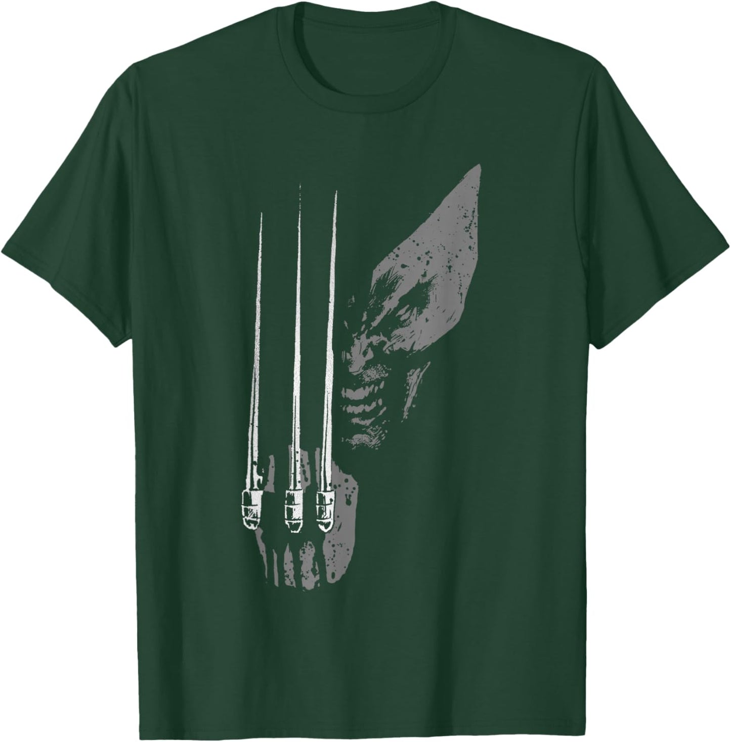 Marvel X-Men Wolverine Wild Side Distressed Face Shot T-Shirt - T-Shirt | Forest