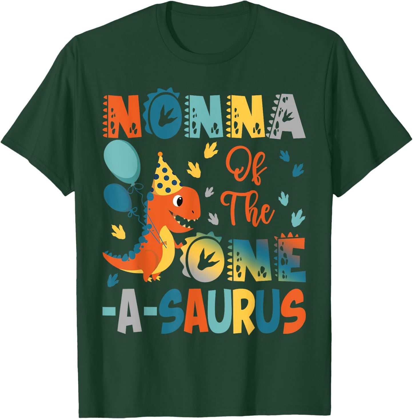 Nonna Of The One-A-Saurus 2Nd Birthday Dinosaur Party T-Shirt - T-Shirt | Forest