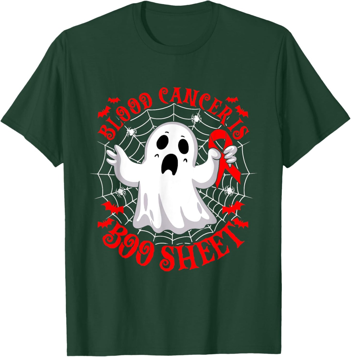 Blood Cancer is Boo Sheet Halloween Costume T-Shirt - T-Shirt | Forest