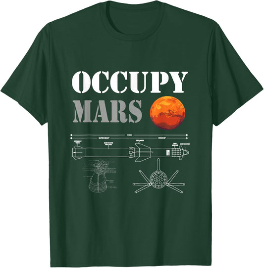 Occupy Mars Starship Rocket T-Shirt - T-Shirt | Forest