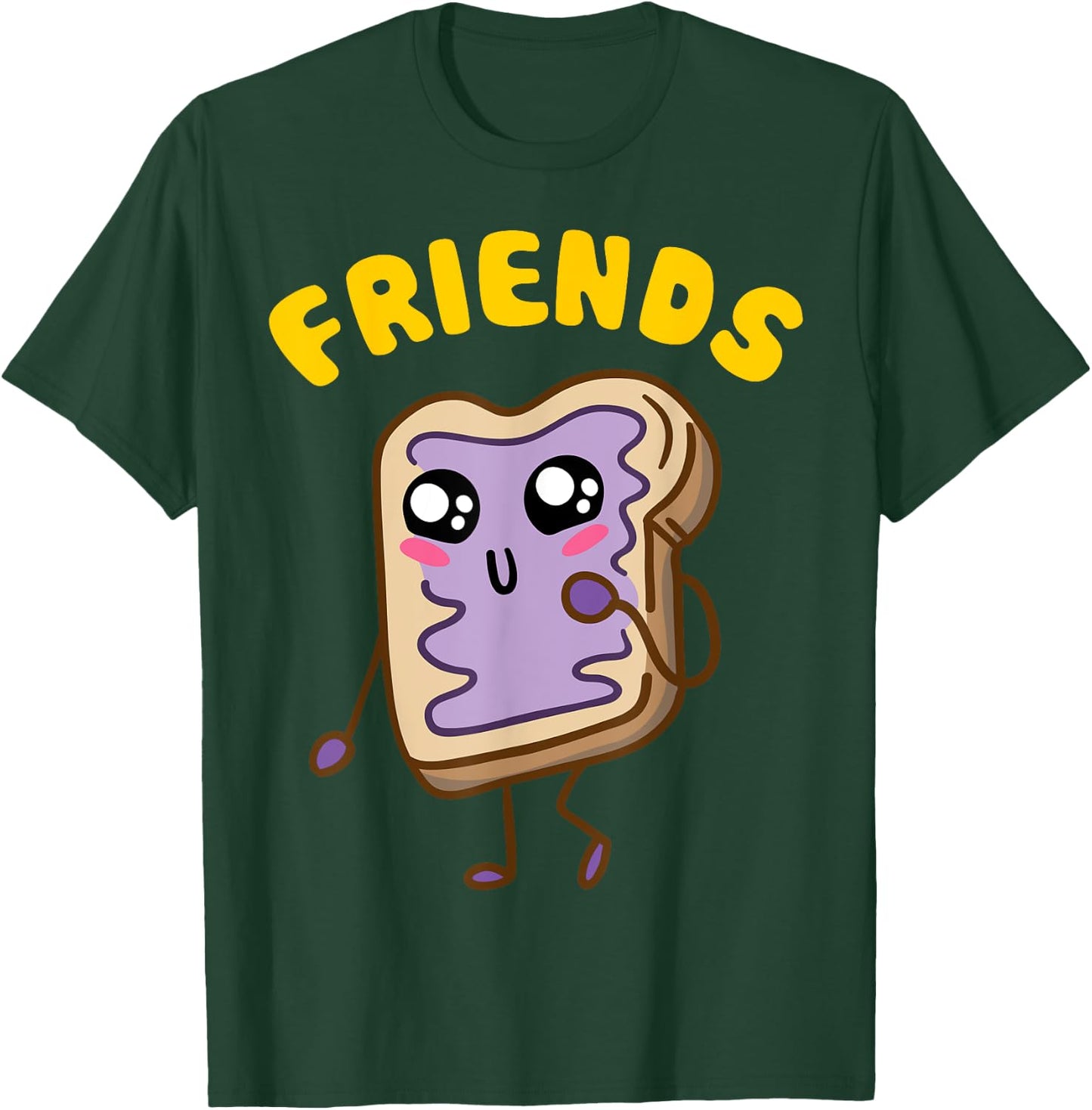 Kawaii Peanut Butter - Jelly - 2/2 BFF Best Friends Matching T-Shirt - T-Shirt | Forest
