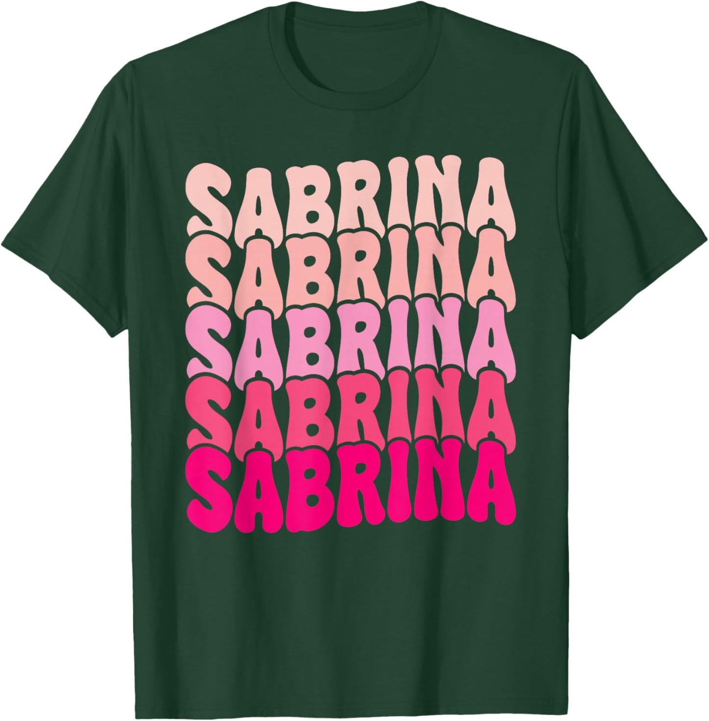 Personalized Name Sabrina I Love Sabrina Groovy 80's T-Shirt - T-Shirt | Forest