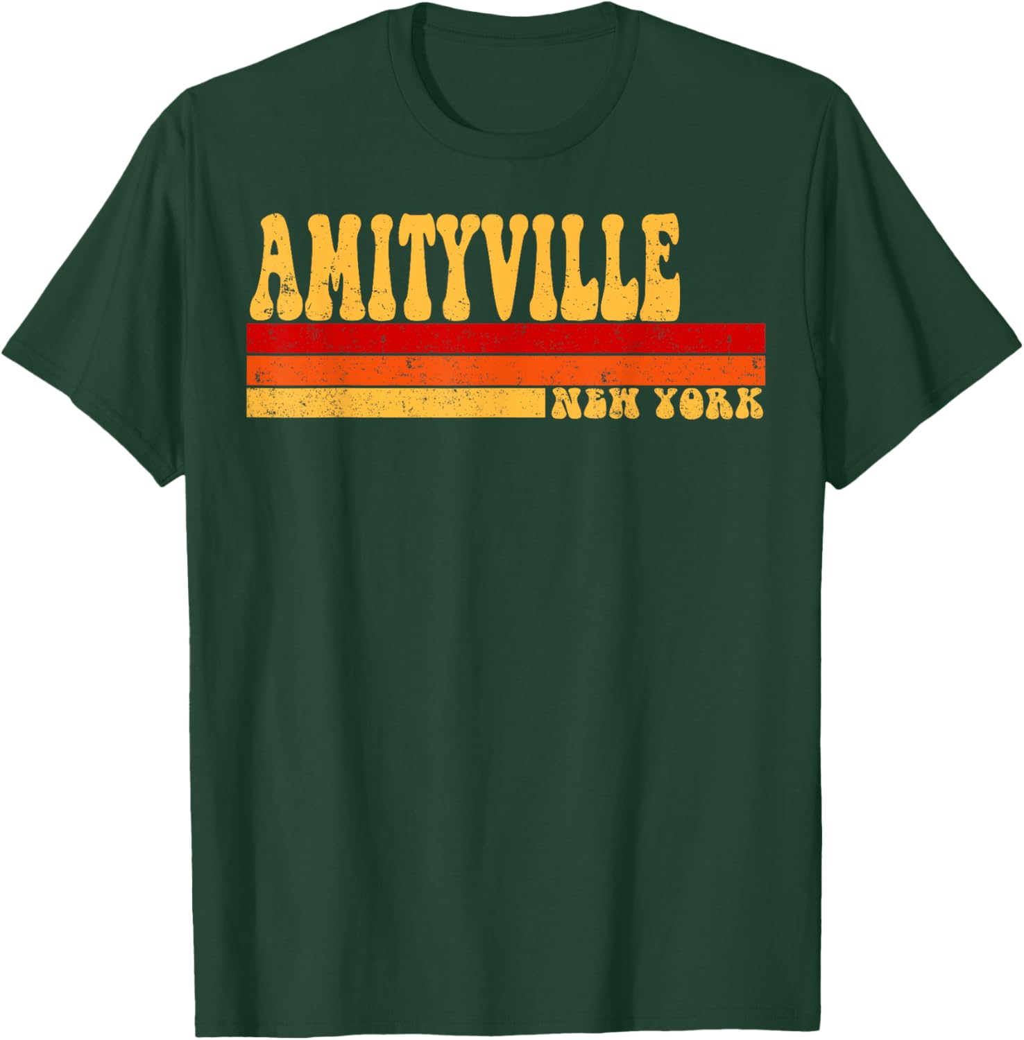 AMITYVILLE New York City Vintage Roots Retro Design 70s 80s T-Shirt - T-Shirt | Forest