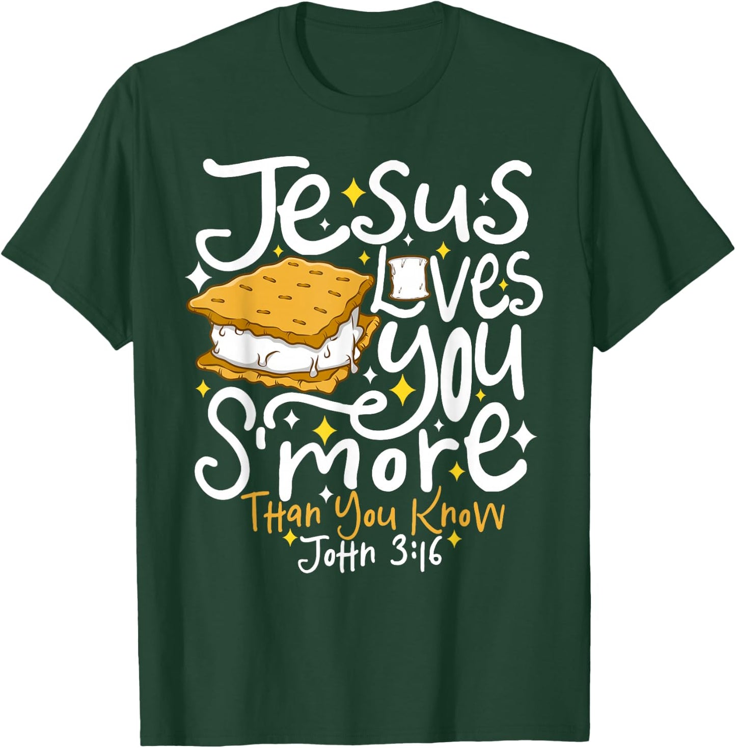 Camping Smore Jesus Loves You John Bible Verse Christian T-Shirt - T-Shirt | Forest