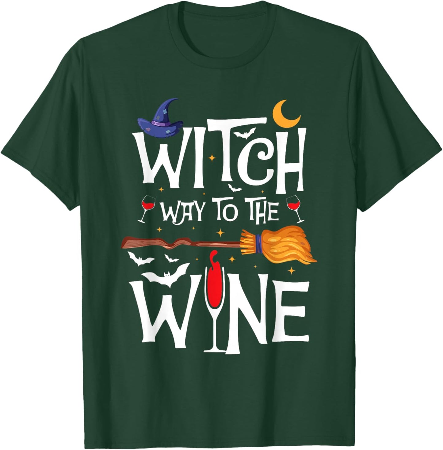 Witch Way To The Wine Halloween Party Costume T-Shirt - T-Shirt | Forest
