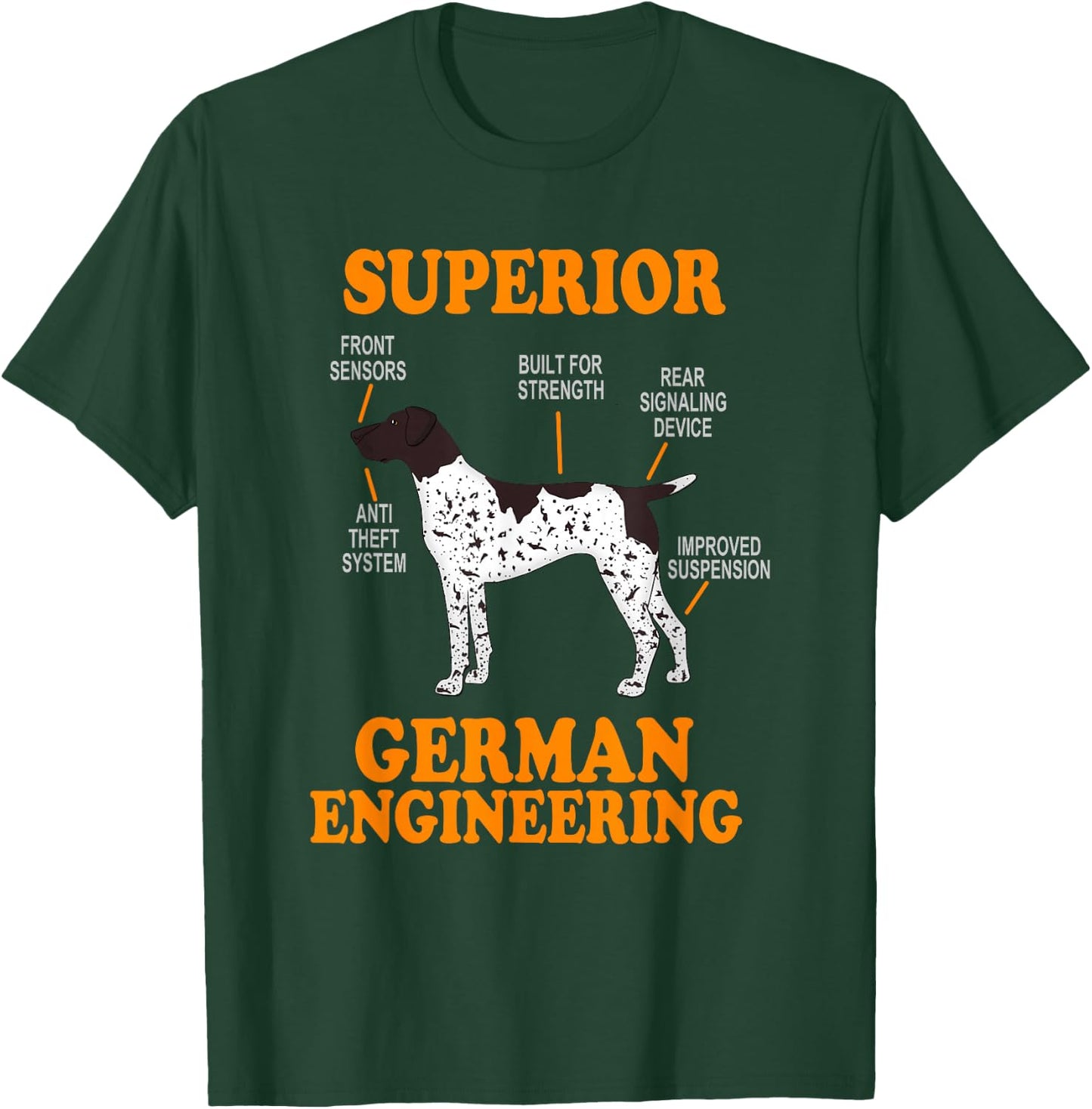 German Shorthair Pointer Funny | Dog Silhouette T-Shirt - T-Shirt | Forest
