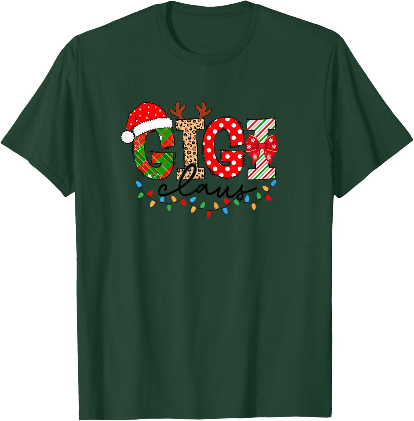 Gigi Claus Merry Christmas For Gigi Xmas Vibes Costume T-Shirt - T-Shirt | Forest