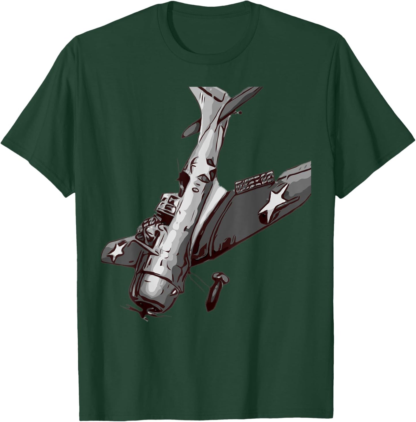 WW2 American Dive Bomber Warbird Plane Aircraft T-Shirt - T-Shirt | Forest