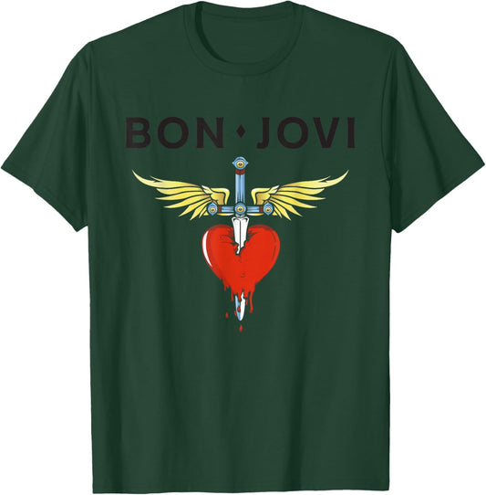 Official Bon Jovi Heart Dagger T-Shirt - T-Shirt | Forest