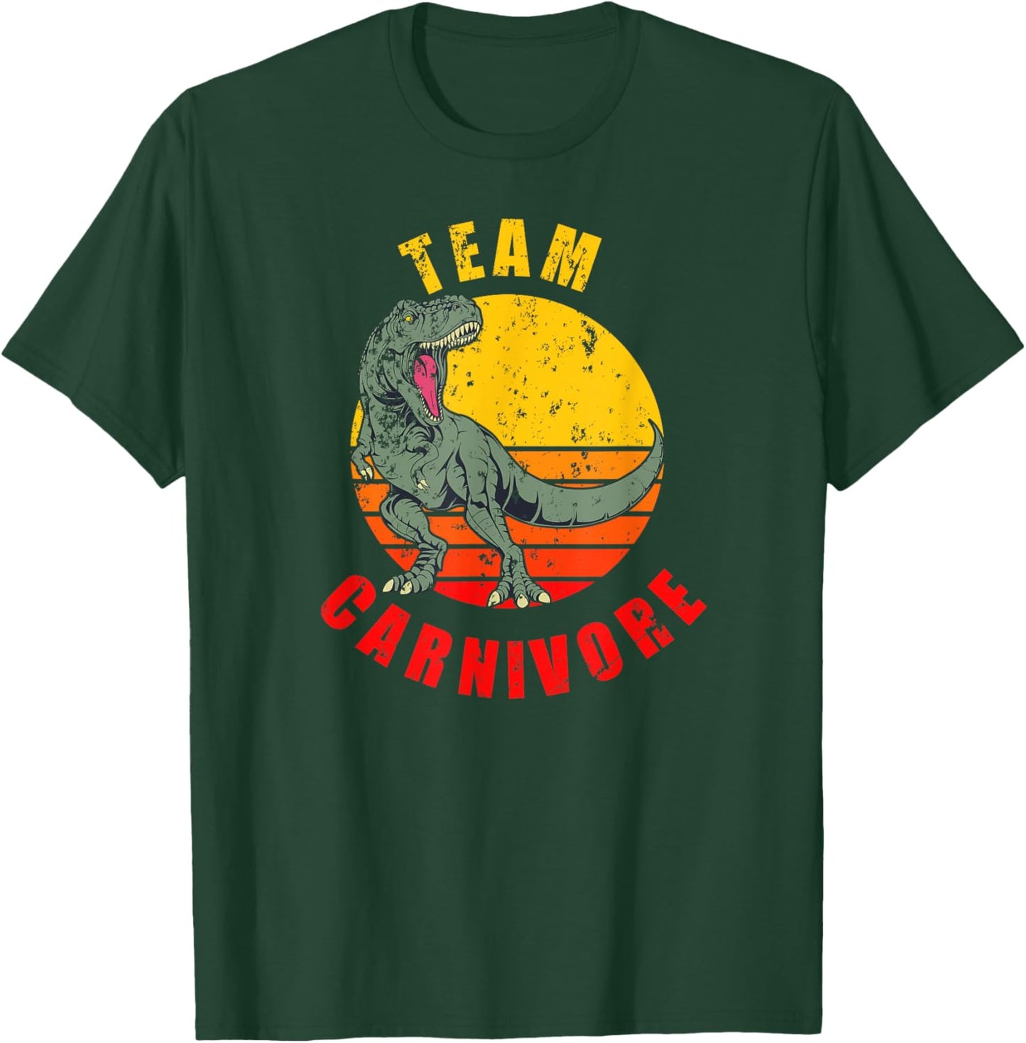Team Carnivore Funny Dinosaur Meat BBQ Grilling Smoke T-Shirt - T-Shirt | Forest