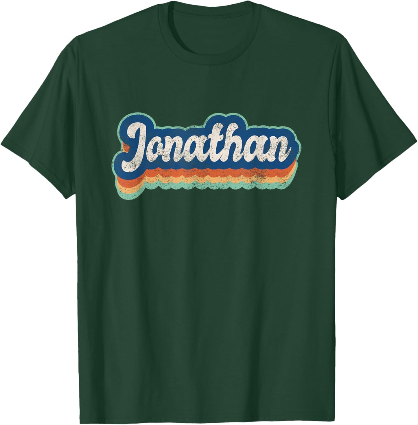Jonathan First Name Boy Vintage Style 70s 80s Personalized T-Shirt - T-Shirt | Forest