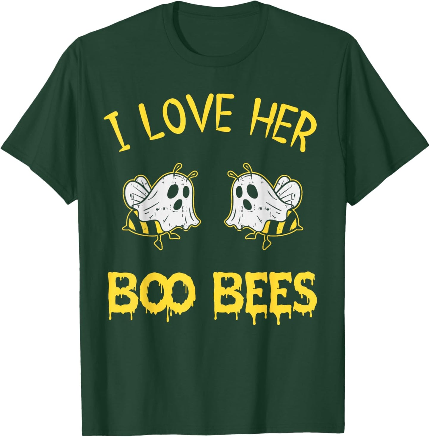 I Love Her Boo Bees Couples Halloween Adult Costume His Men T-Shirt - T-Shirt | Forest