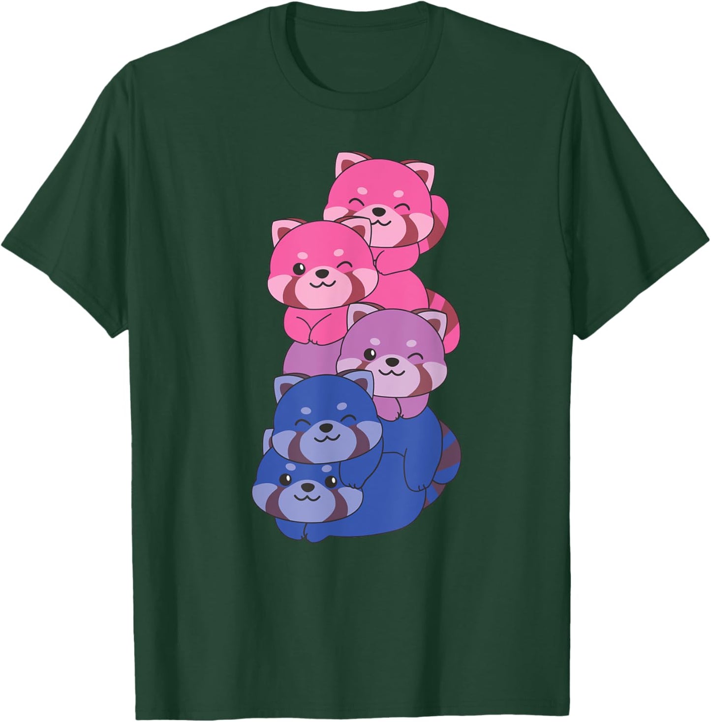 Bisexual Flag Pride Month Lgbtq Bi Red Panda T-Shirt - T-Shirt | Forest