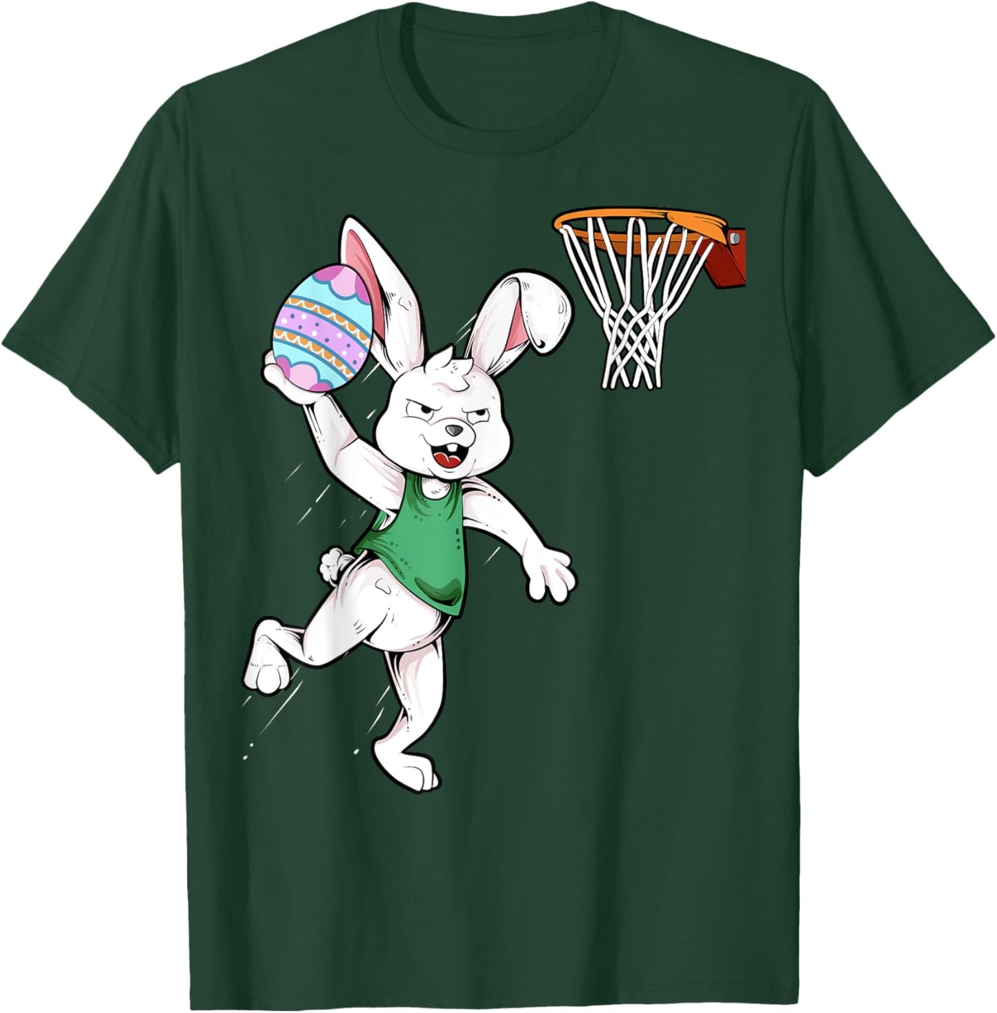 Happy Easter Shirt Kids Boys Bunny Dunk Basketball Easter T-Shirt - T-Shirt | Forest