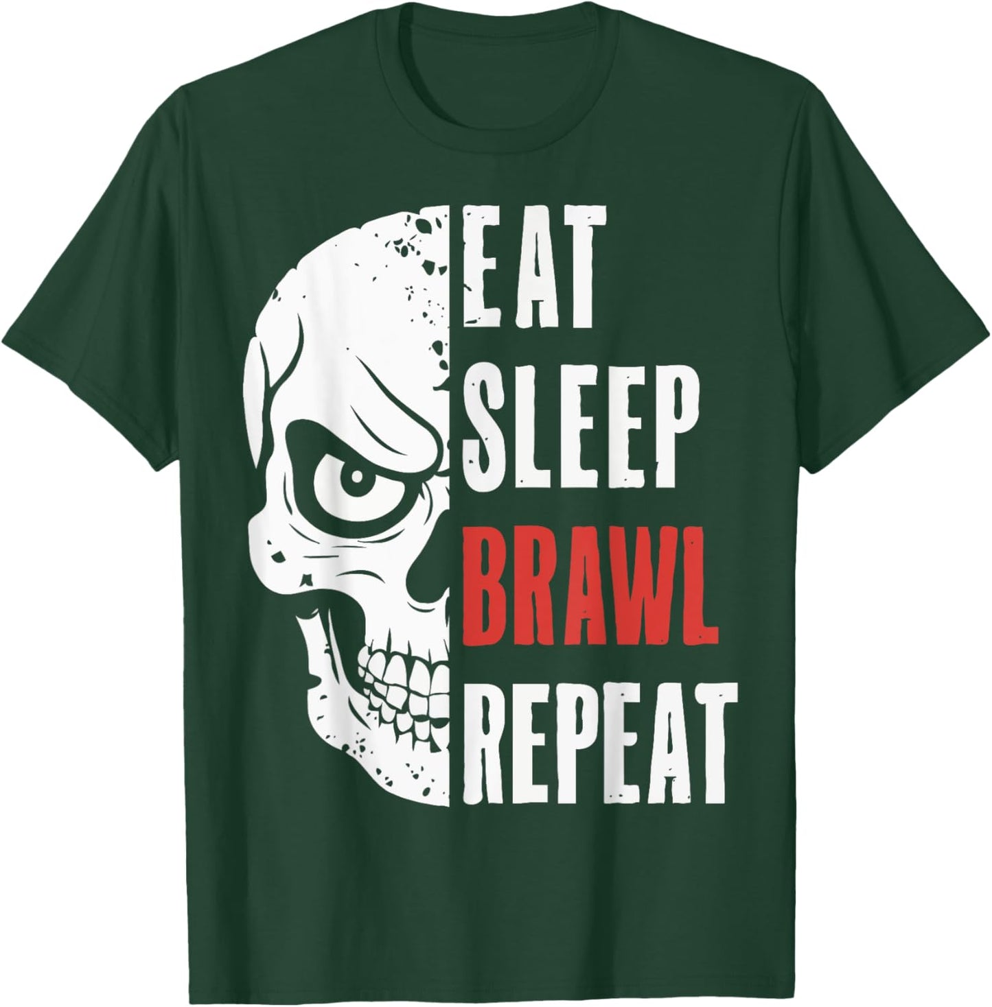 Eat Sleep Brawl Repeat Funny Video Gamer Gaming T-Shirt - T-Shirt | Forest
