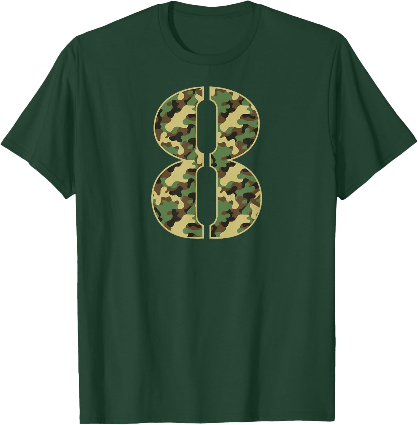 8th Birthday Soldier 8 Years Old Military Camouflage T-Shirt - T-Shirt | Forest