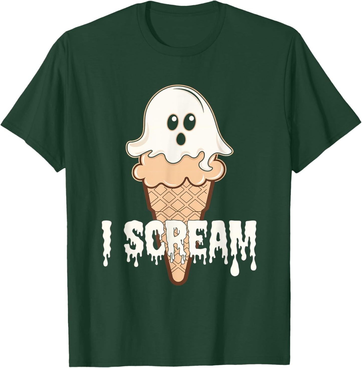 I Scream Ice Cream Ghost Halloween Costume Spooky T-Shirt - T-Shirt | Forest