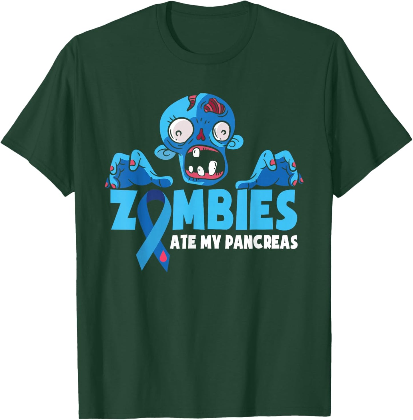Type 1 Diabetes Kids Zombies Ate My Pancreas T-Shirt - T-Shirt | Forest