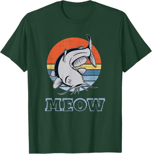 Catfish Meow Retro Distressed Sunset T-Shirt - T-Shirt | Forest
