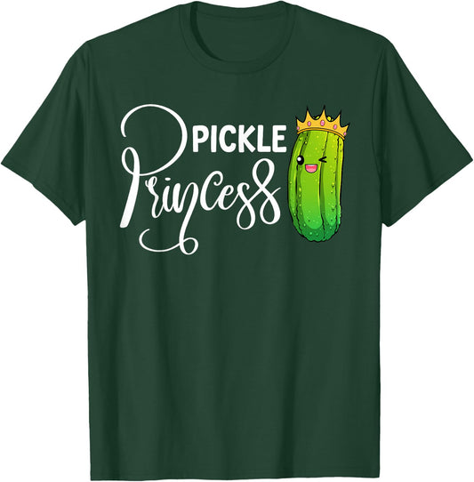 Cool Pickle Princess Art Girls Dill Pickle Novelty T-Shirt - T-Shirt | Forest