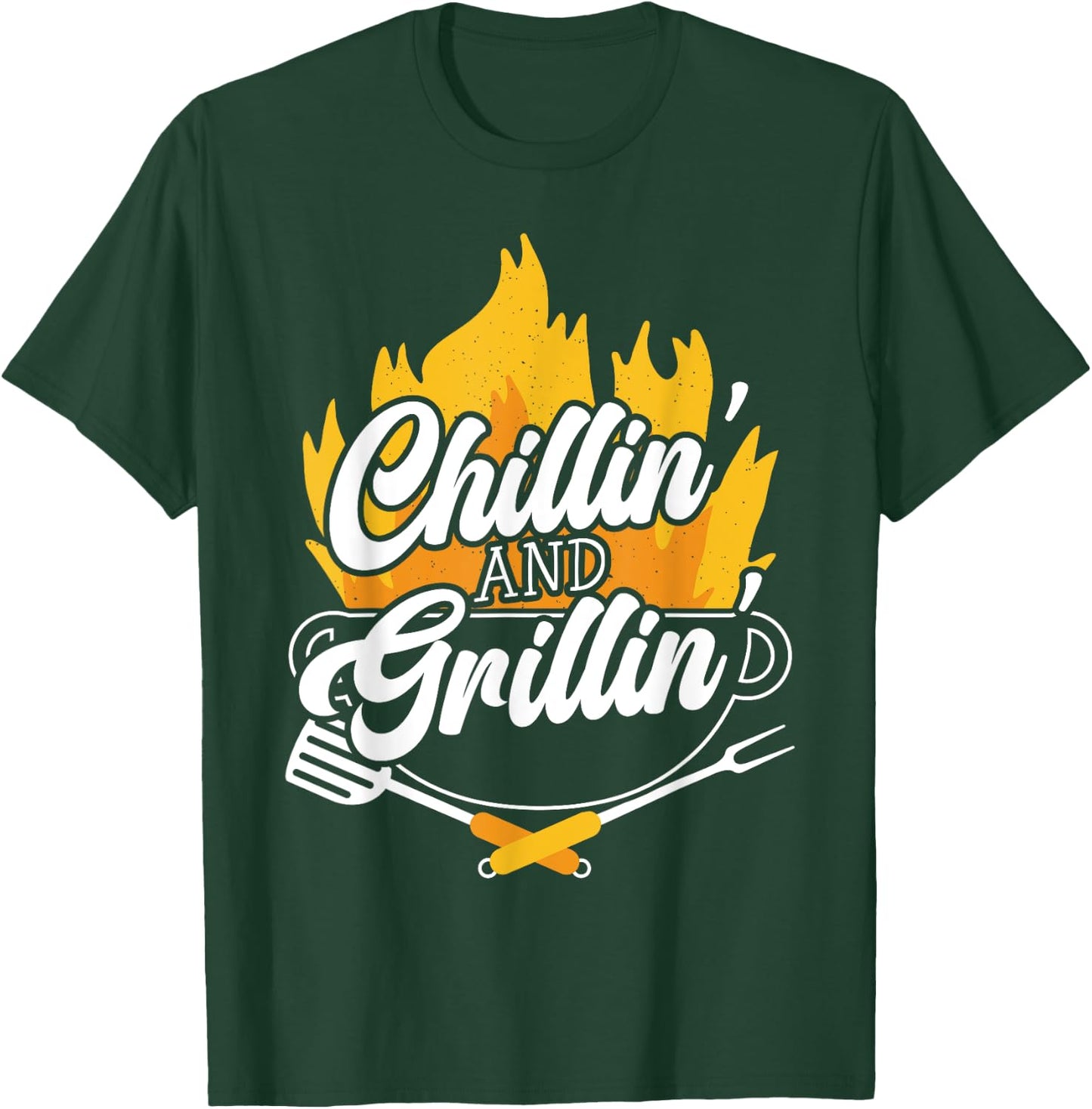 Chillin' And Grillin' BBQ Grillmaster Barbecue T-Shirt - T-Shirt | Forest