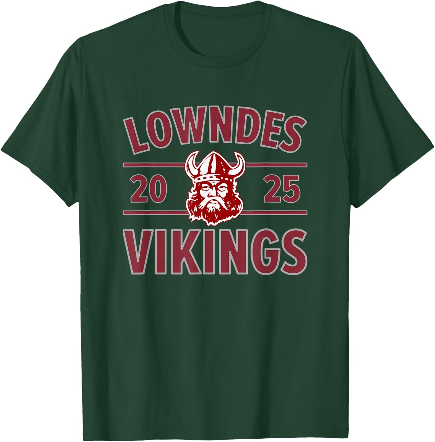 Lowndes Vikings Logo 2025 HS T-Shirt - T-Shirt | Forest