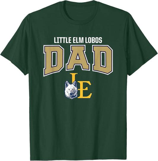 Little Elm Lobos Logo Dad HS T-Shirt - T-Shirt | Forest