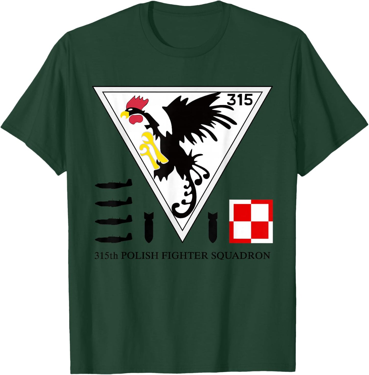 315th Polish Fighter Squadron Poland Air Force T-Shirt - T-Shirt | Forest