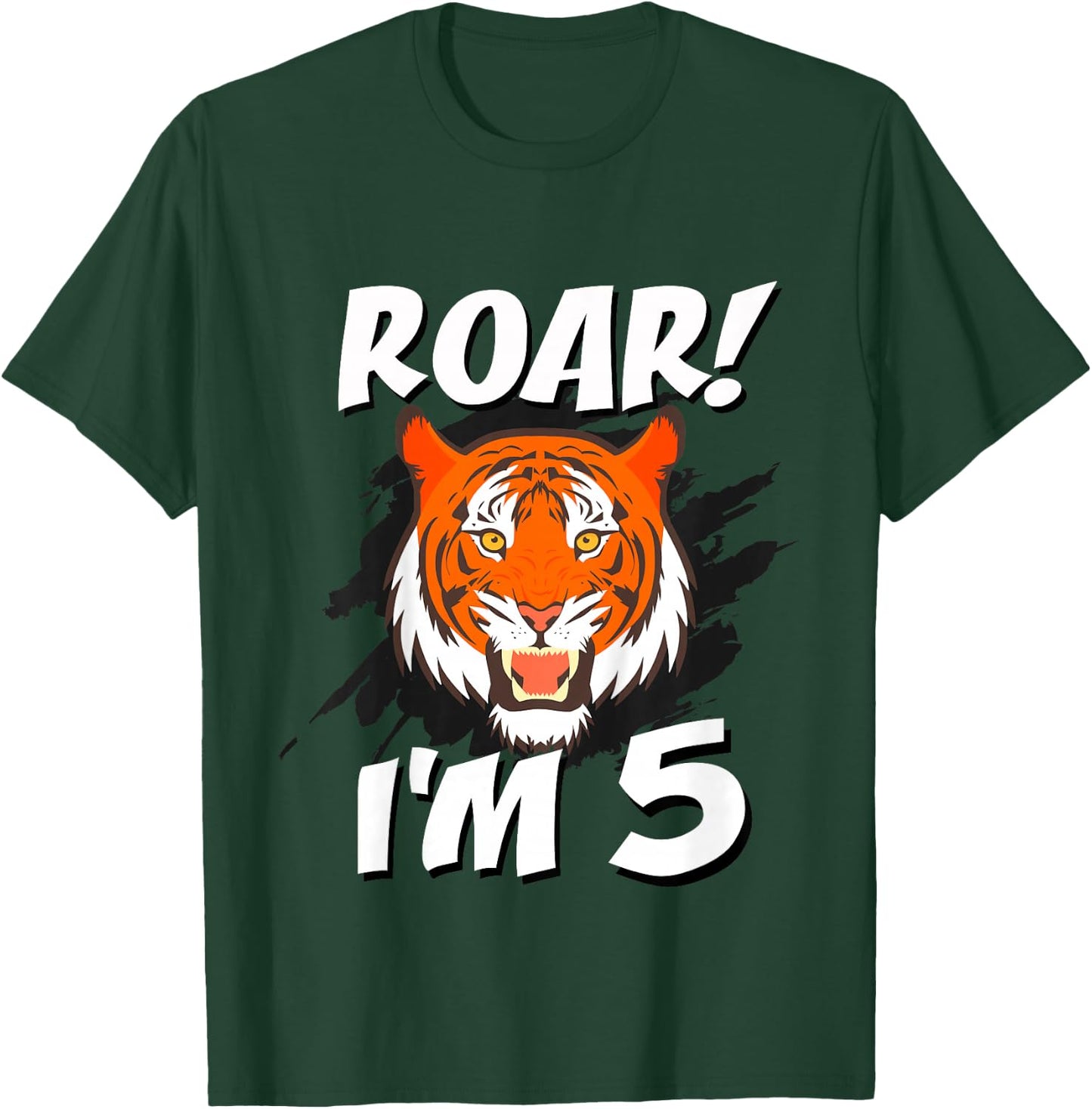 5 Year Old Tiger Birthday Party Tigers Roar Safari 5th Gift T-Shirt - T-Shirt | Forest