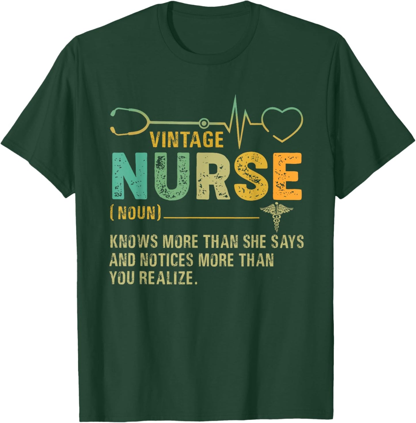 Vintage Nurse Definition Funny Nurse Knows More Than She Say T-Shirt - T-Shirt | Forest