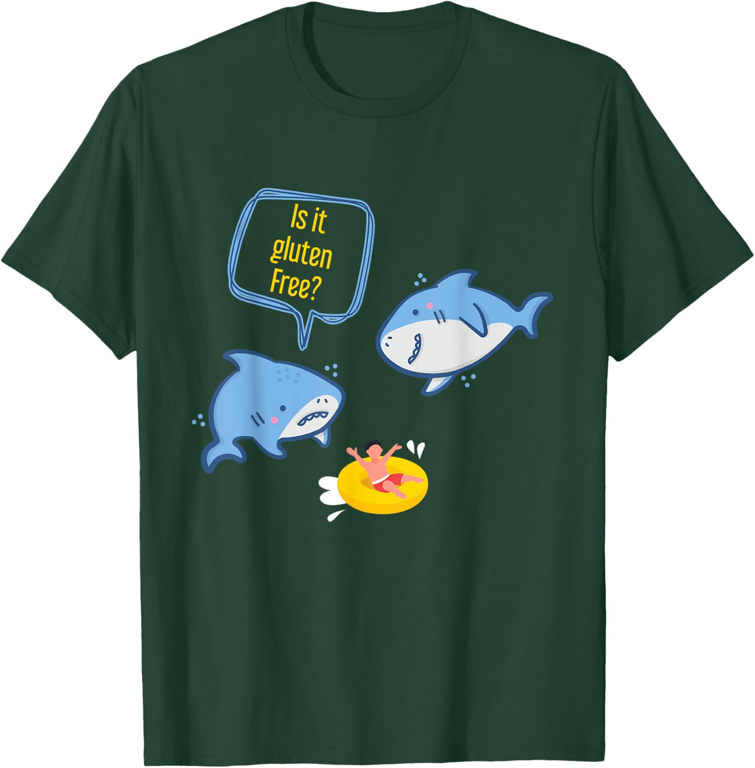 Shark Food Funny Animal Gluten Free T-Shirt - T-Shirt | Forest