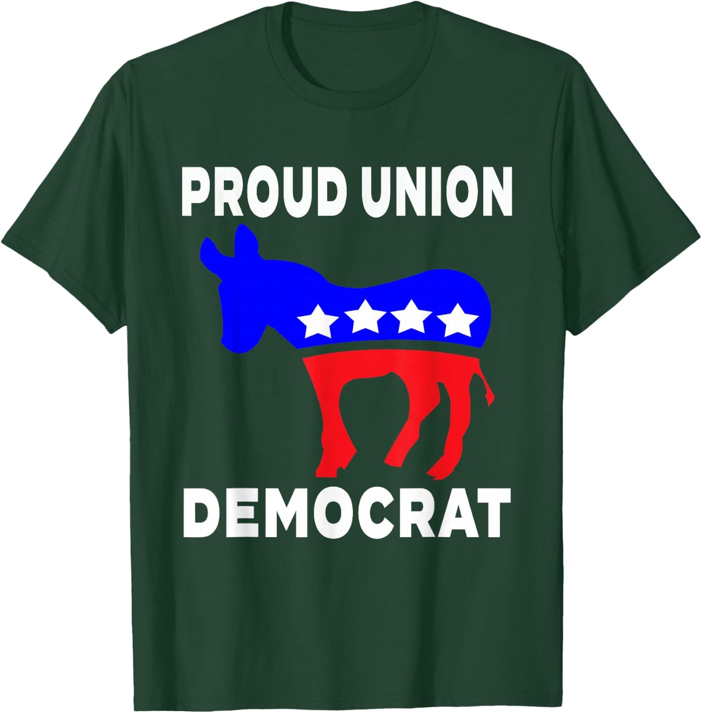 Democrat Party Donkey Proud Union Member With USA Flag Women Men T-Shirt - T-Shirt | Forest