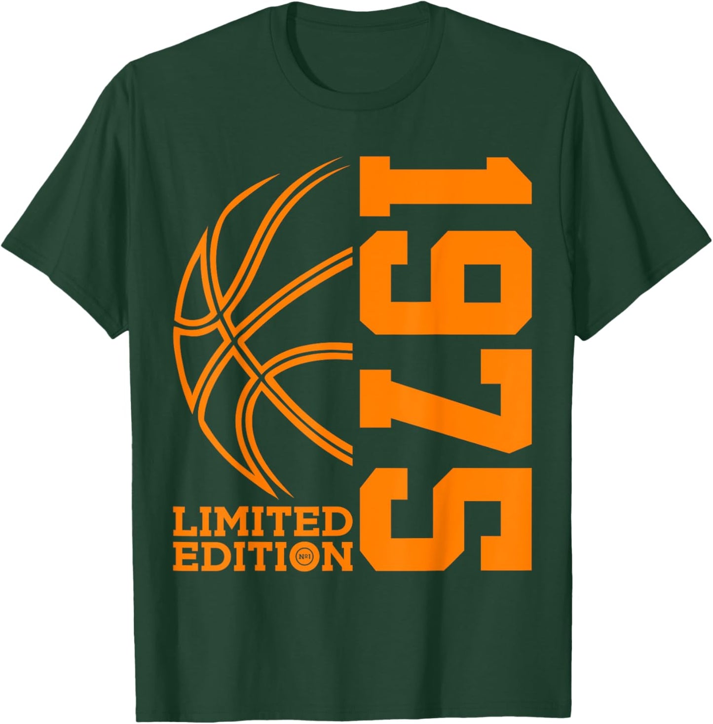 50th BIRTHDAY BASKETBALL LIMITED EDITION 1975 T-Shirt - T-Shirt | Forest