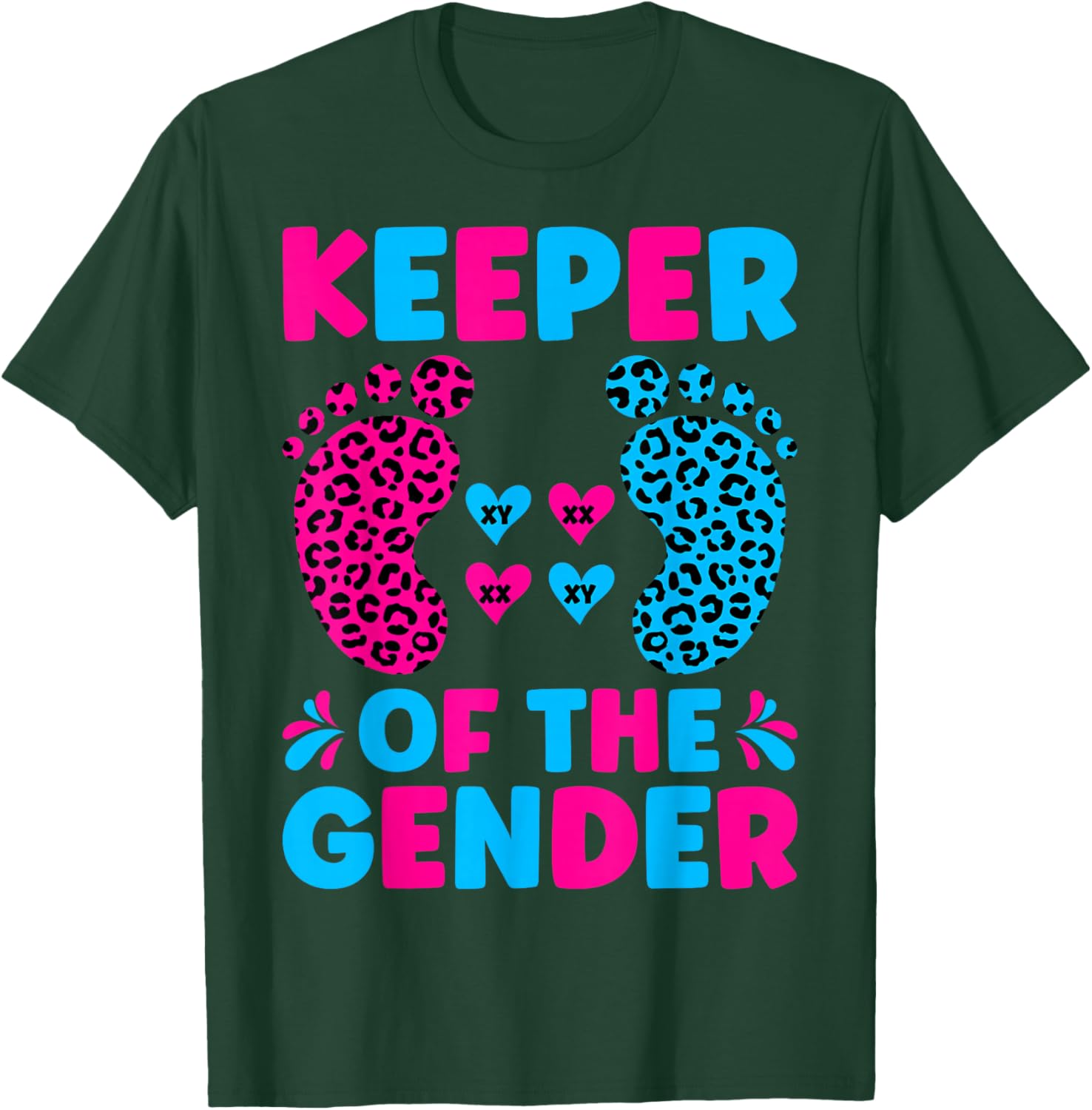 Keeper Of The Gender - Reveal Baby Announcement T-Shirt - T-Shirt | Forest