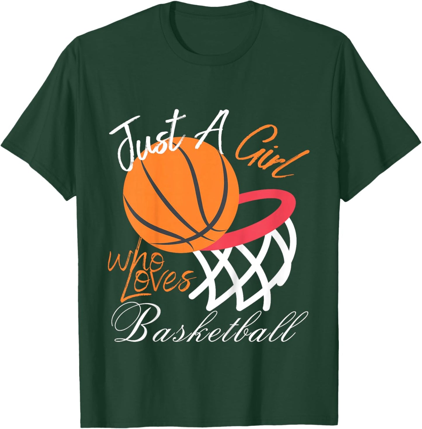 Kids Just A Girl Who Loves Basketball Funny Basketball Girls T-Shirt - T-Shirt | Forest