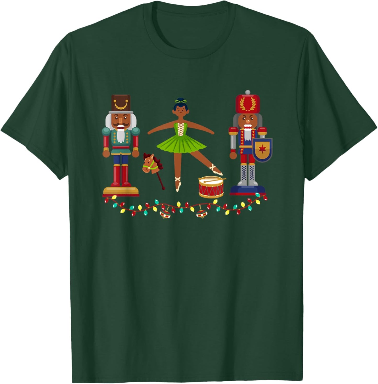 Funny African American Nutcracker Christmas Ballet Dancer T-Shirt - T-Shirt | Forest