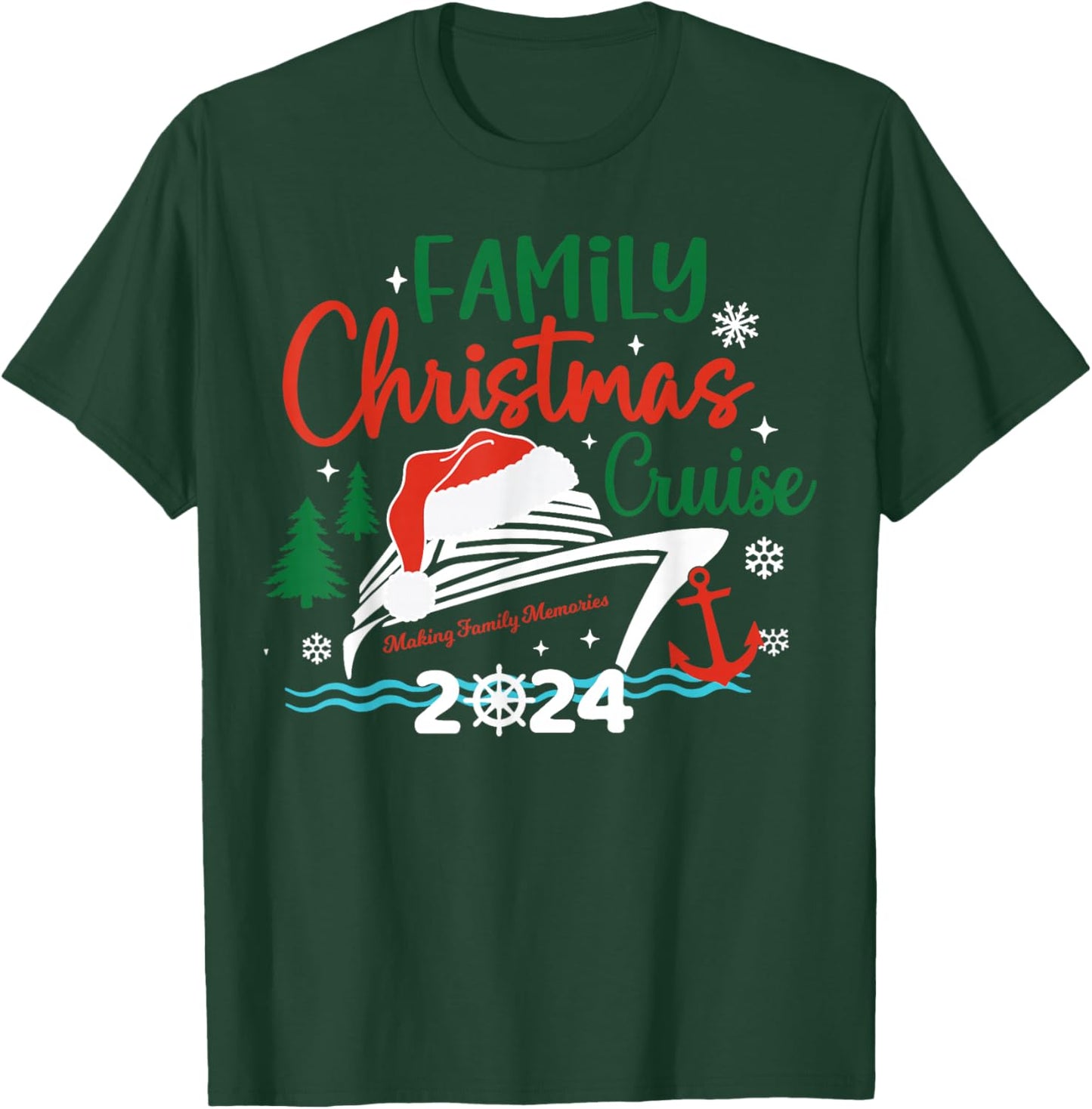 Family Christmas Cruise 2024 Merry Cruisemas Xmas Matching T-Shirt - T-Shirt | Forest