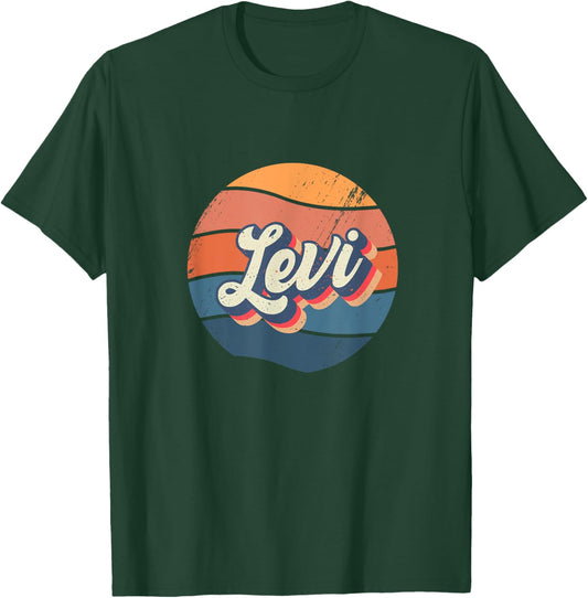 Levi Retro First Name Vintage Forename Personalized T-Shirt - T-Shirt | Forest
