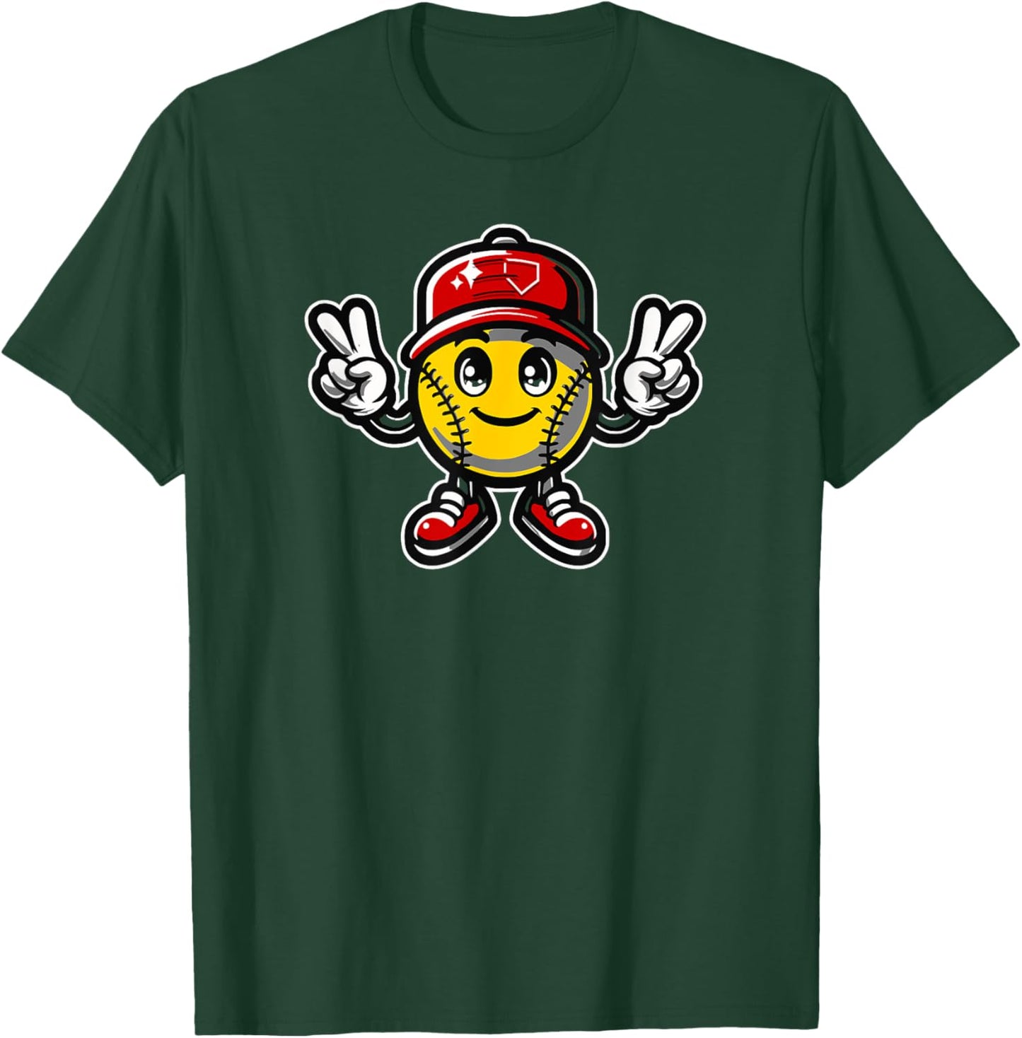 Hit Streak Softball Guy T-Shirt - T-Shirt | Forest
