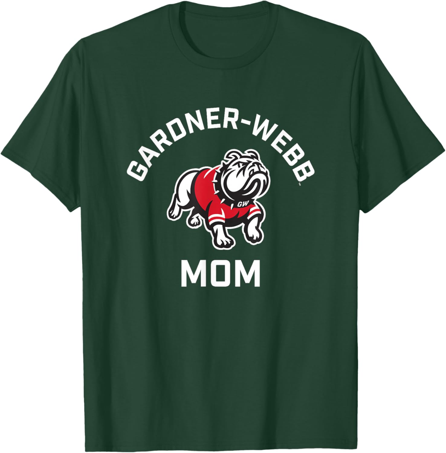 Gardner-Webb University GWU Bulldogs Arched Mom T-Shirt - T-Shirt | Forest