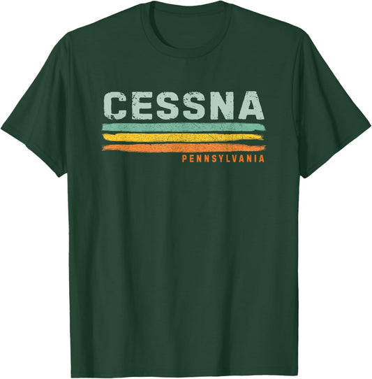Vintage Stripes Cessna PA T-Shirt - T-Shirt | Forest