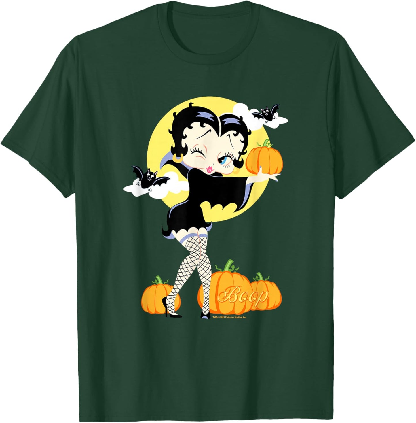 Betty Boop Halloween Sexy Miss Dracula Pumpkin Night Poster T-Shirt - T-Shirt | Forest