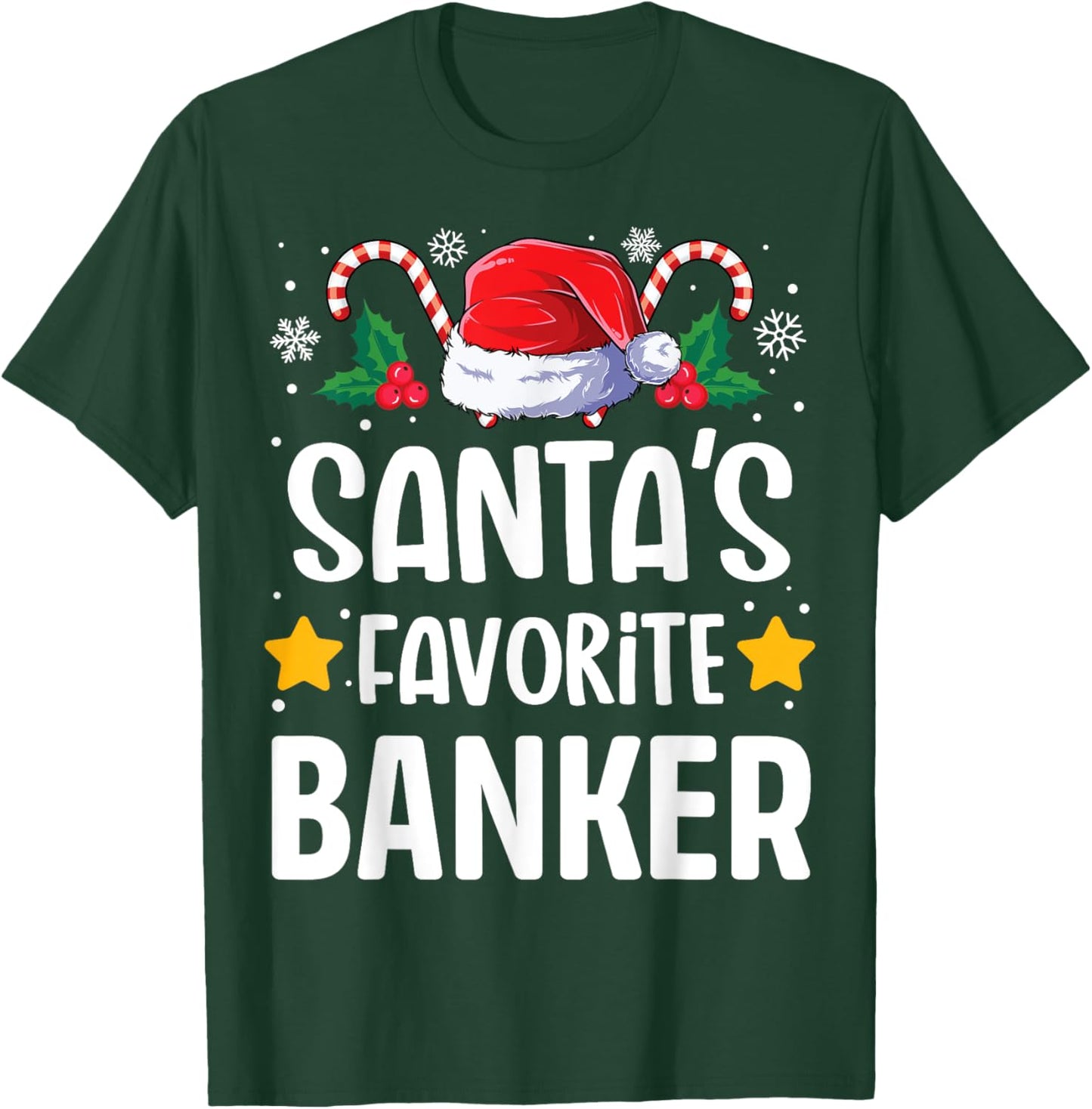 Santas Favorite Banker Christmas Matching Group Pajama T-Shirt - T-Shirt | Forest