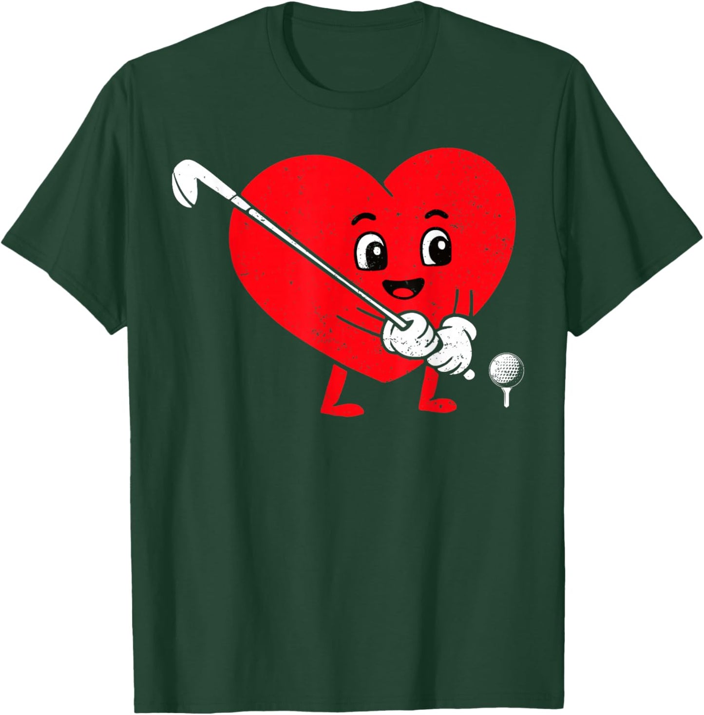 Happy Valentine Golf Heart Matching Couples T-Shirt - T-Shirt | Forest