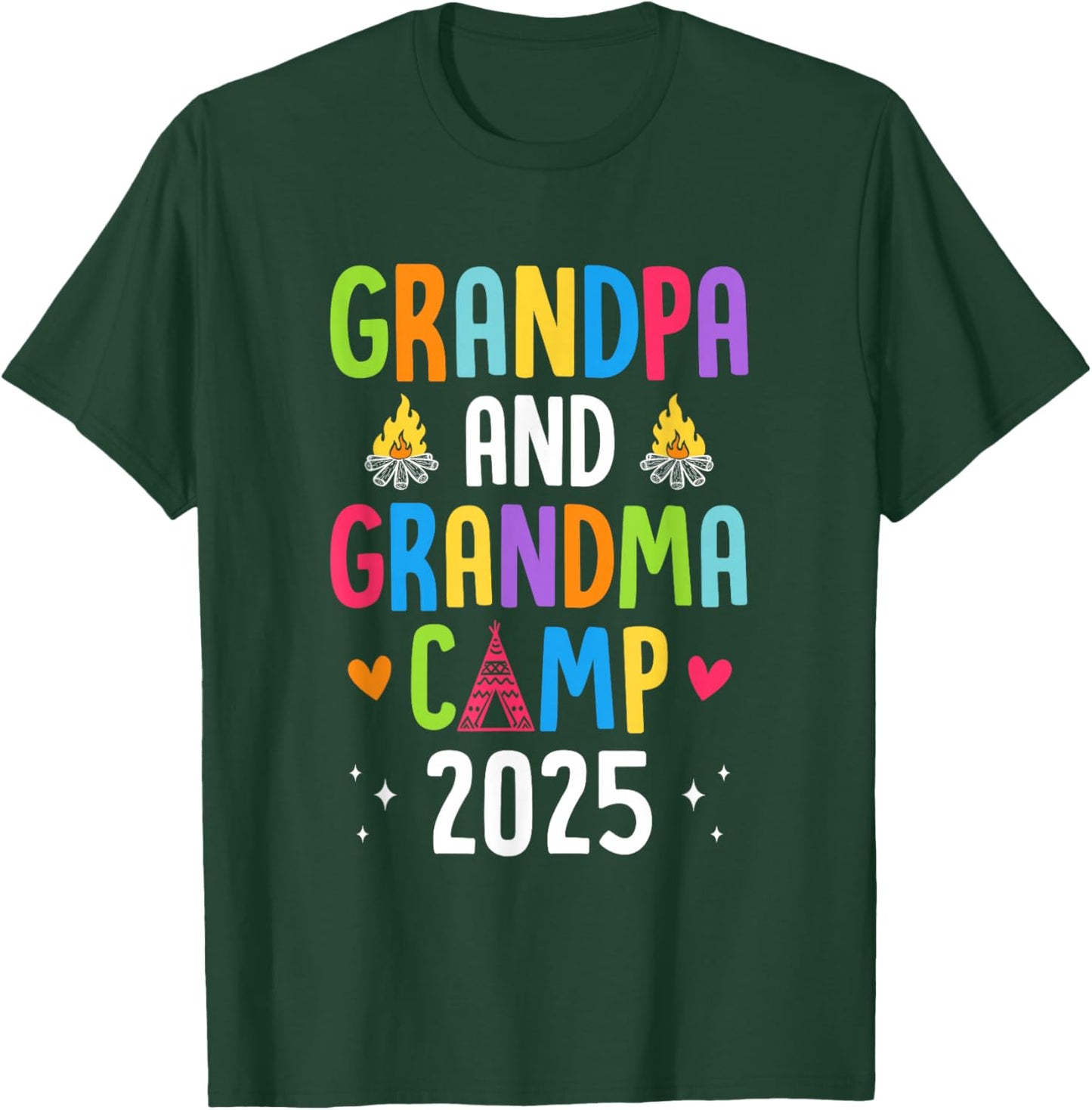 Grandparents Camp 2025 Cousins Summer Camping Vacation T-Shirt - T-Shirt | Forest