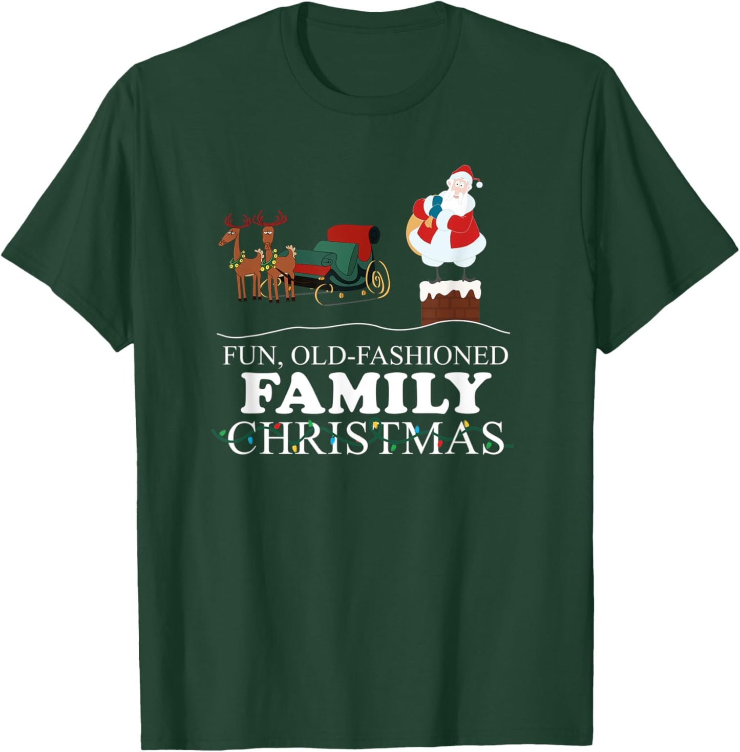 Retro Santa Fun Old Fashioned Family Christmas T-Shirt - T-Shirt | Forest