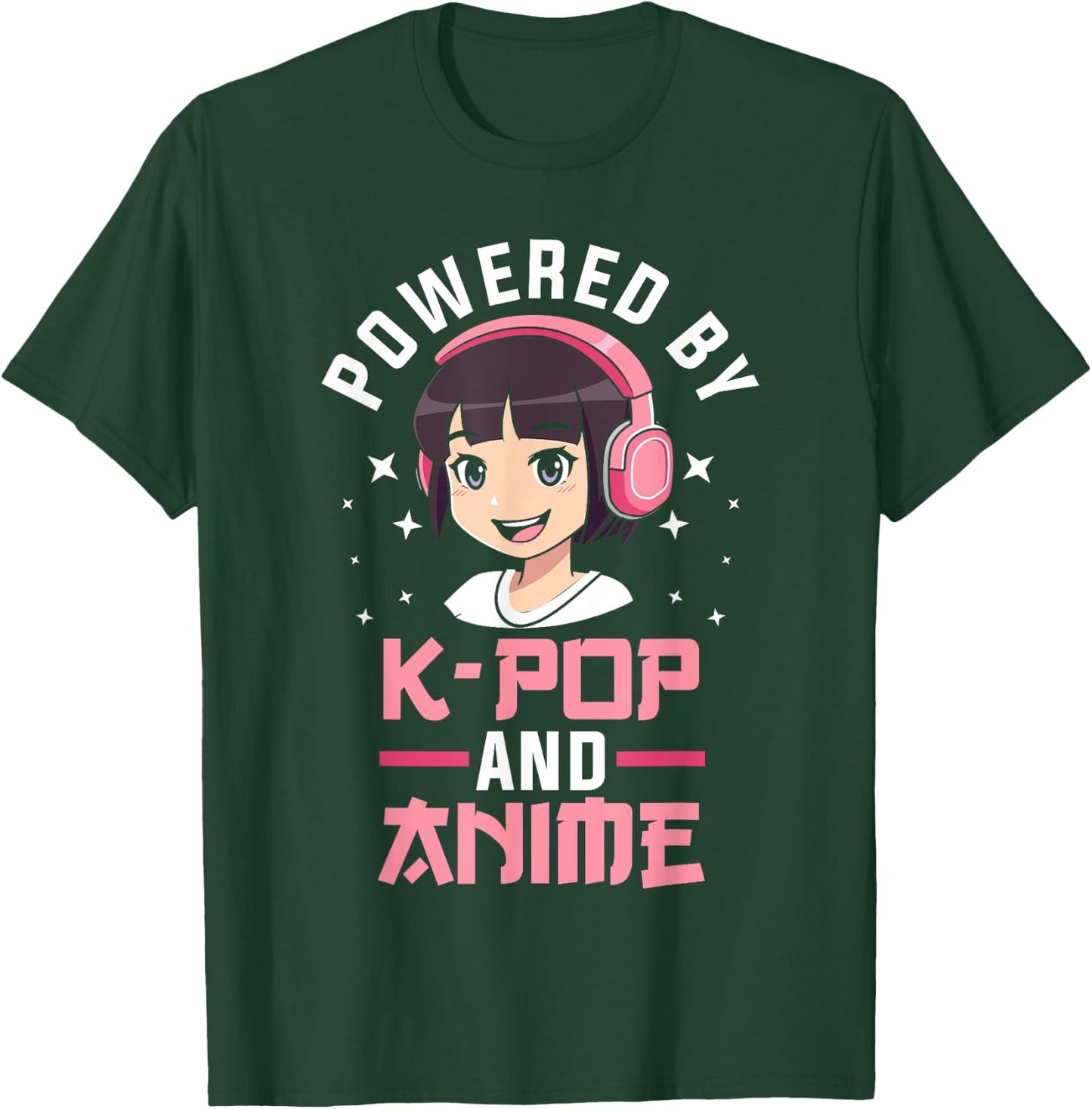 Powered by K-pop and Anime Kpop Merch Merchandise Gift T-Shirt - T-Shirt | Forest